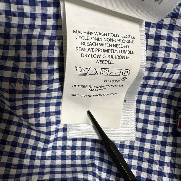 Ralph Lauren Shirt Men Size L Embroidered Flag Check Long Sleeve 100% Cotton EUC - Picture 6 of 10
